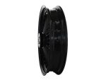 High-performance black motorcycle wheel for custom bikes and restorations.