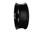 Black motorcycle wheel, high-performance bike rim for custom Revelry Motorcycles Australia.