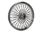 Shiny chrome motorcycle spoked wheel for Revelry Motorcycles, Australian online shop.