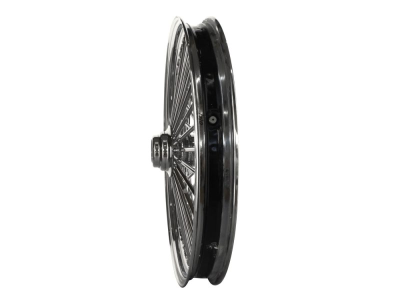Deep-section motorcycle wheel for custom revamp and repairs - Revelry Motorcycles.