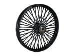 BLACK motorcycle wheel for Revelry Motorcycles, durable custom spoked design.
