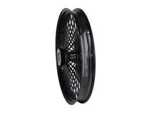 High-quality black motorcycle spoked wheel for Revelry Motorcycles Australian bikes.