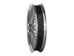 Aluminium motorcycle wheel with chrome finish for custom bikes.