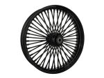 Black motorcycle wheel with spokes for Revelry Motorcycles.