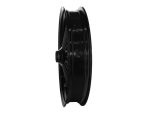 High-performance black motorcycle wheel for Revelry Motorcycles.