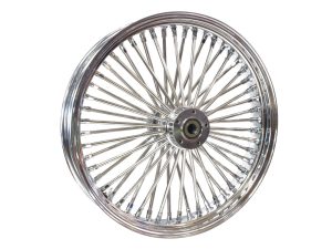 High-quality chrome motorcycle wheel with spokes for custom Revelry Motorcycles in Australia.