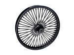 Graphical black motorcycle wheel with spokes for Revelry Motorcycles Australia.