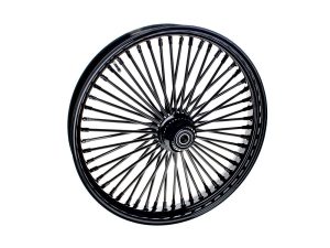 Graphical black motorcycle wheel with spokes for Revelry Motorcycles Australia.