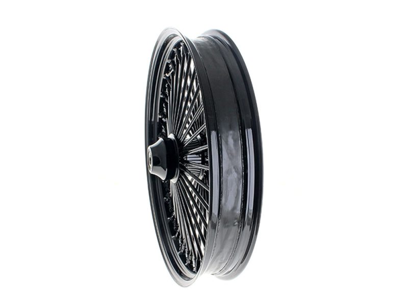 High-performance motorcycle wheel with black finish for Revelry Motorcycles.
