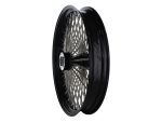 High-performance black motorcycle wheel for Revelry Motorcycles Australian bikes.