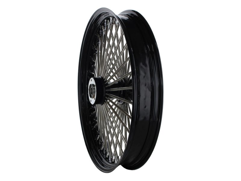 High-performance black motorcycle wheel for Revelry Motorcycles Australian bikes.