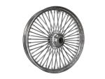 2. Polished motorcycle spoked wheel for custom cruiser bikes.