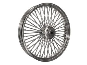 Polished motorcycle wheel with spokes for Revelry Motorcycles, Australian bike enthusiasts.