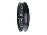 High-quality black motorcycle wheel for cruisers and custom bikes. Perfect for enhancing motorcycle style and performance.