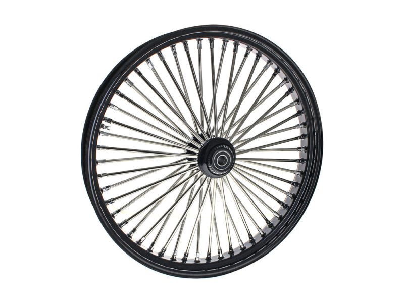 High-performance motorcycle wheel with spokes for Revelry Motorcycles in Australia.