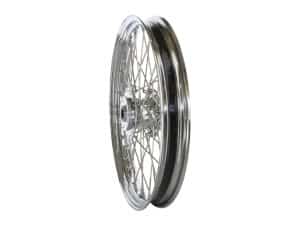 High-performance motorcycle spoked wheel for classic Revelry Motorcycles.