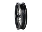High-quality black motorcycle wheel for custom Revelry Motorcycles builds in Australia.
