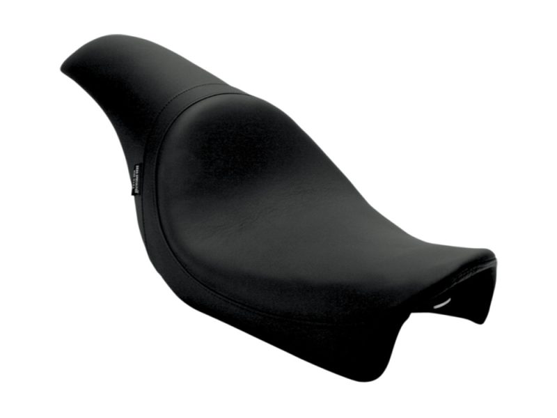 Comfortable black motorcycle seat for Revelry Motorcycles custom builds and upgrades.