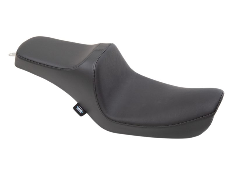 Predator 3 Dual Seat - Smooth Black. Fits Dyna 1996-2003 Black motorcycle seat for Revelry Motorcycles comfort and style.