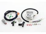 High-performance motorcycle electronic component kit with wiring harness and accessories.