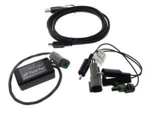 USB diagnostic cable for motorcycle ECU tuning and repair.