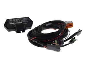 Twin Cam motorcycle wiring harness with ECU connector, essential for Revelry Motorcycles performance.