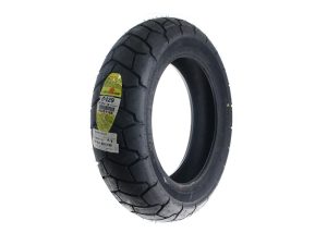 Dunlop motorcycle tire for Revelry Motorcycles, durable all-season riding tyre.