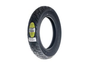 Dunlop motorcycle tire for Revelry Motorcycles, rugged and durable tread design.