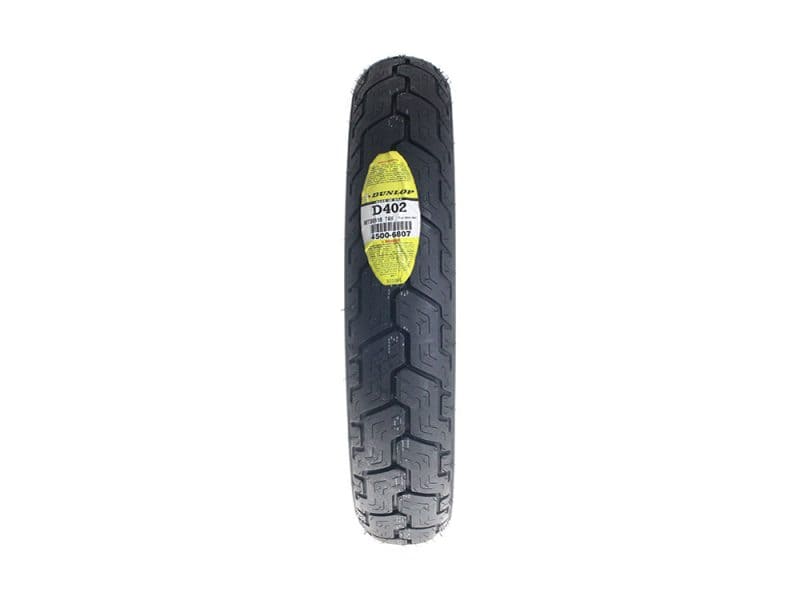 Dunlop motorcycle tire for Revelry Motorcycles with durable tread pattern.