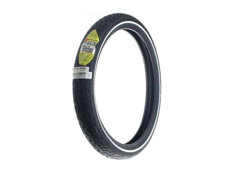 Dunlop D402 21in. Whitewall Front Tyre. MH90-21 54H High-quality motorcycle tyre for Revelry Motorcycles and bike enthusiasts in Australia.