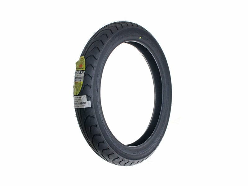 Dunlop motorcycle tyre for Revelry Motorcycles, durable and high-performance street tyre.