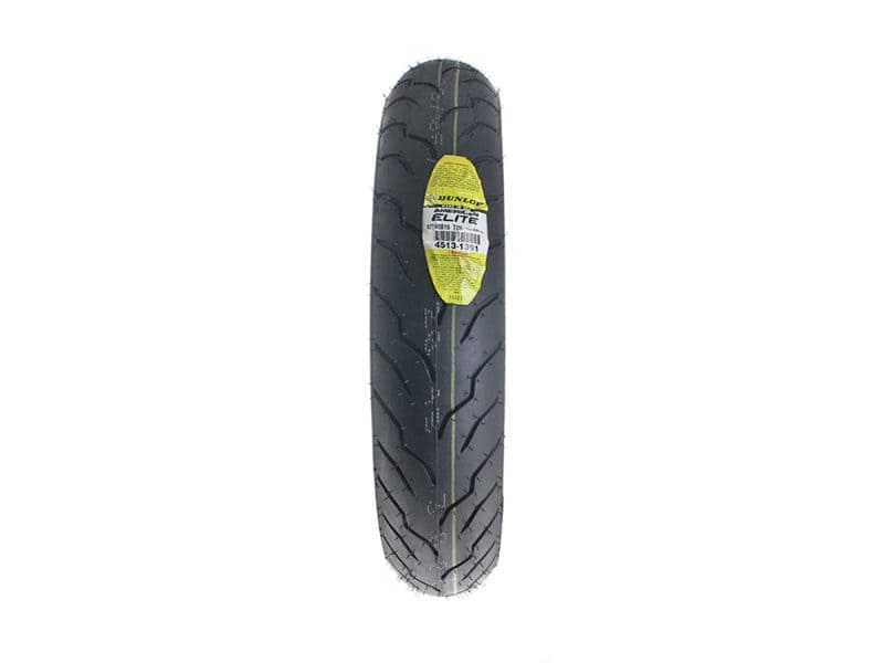 Dunlop motorcycle tyre for Revelry Motorcycles, high-performance street riding.