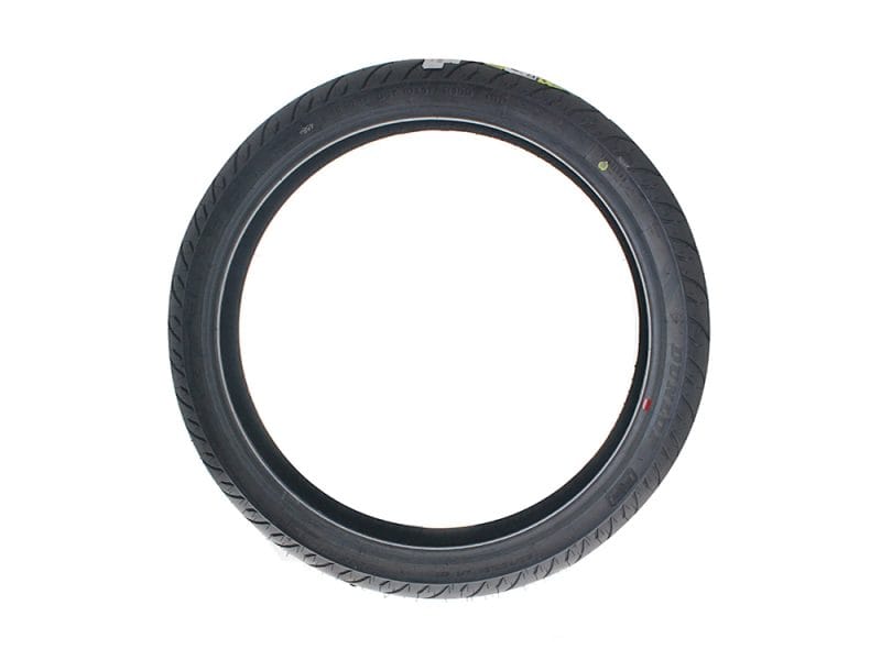 High-performance motorcycle tire for Revelry Motorcycles and sport bikes.