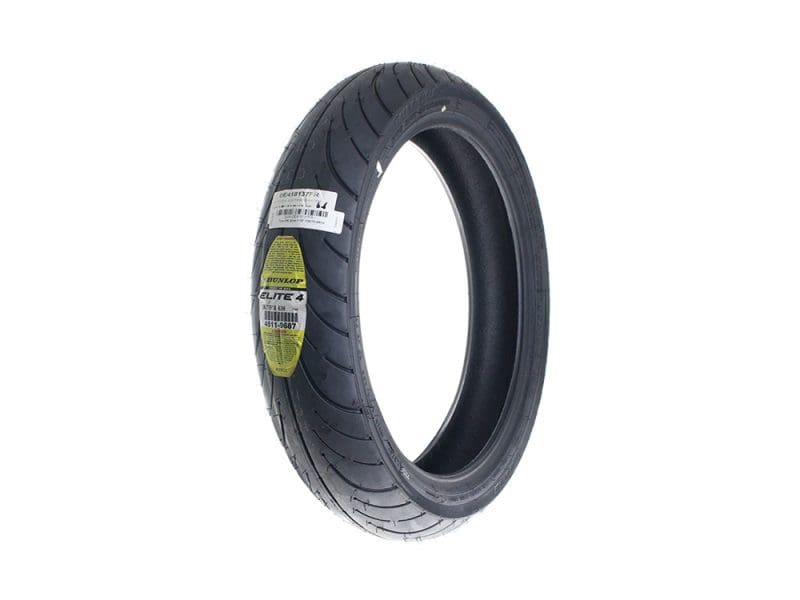 Dunlop Elite 4 motorcycle tyre for Revelry Motorcycles, durable and high-performance.