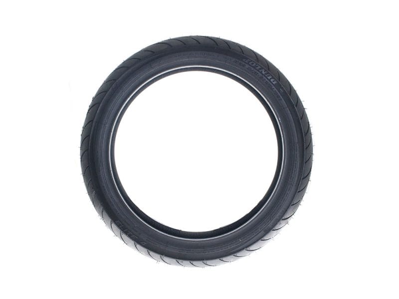 High-quality motorcycle tire suitable for custom and vintage motorcycles.
