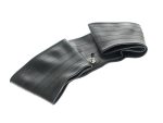 Tubeless motorcycle inner tube for bicycle tyres, black with valve stem, high durability.