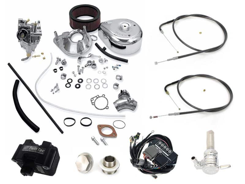 Magneti Marelli Fuel Injection to Carb Conversion Kit. Fits EFI Twin Cam Touring Models 1999-2001 Revelry Motorcycles performance parts and accessories for optimal motorcycle customization and maintenance.