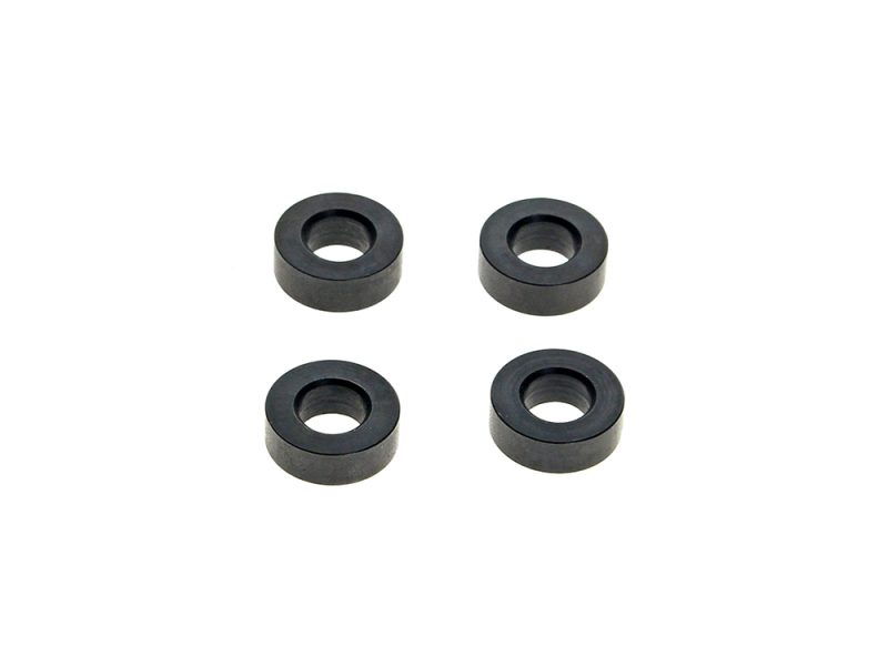 Black motorcycle rear axle spacers, suitable for Revelry Motorcycles bikes.