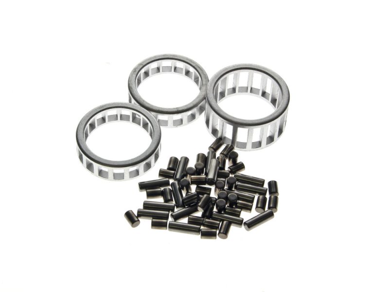 High-performance motorcycle needle bearings and pins for Revelry motorcycles.