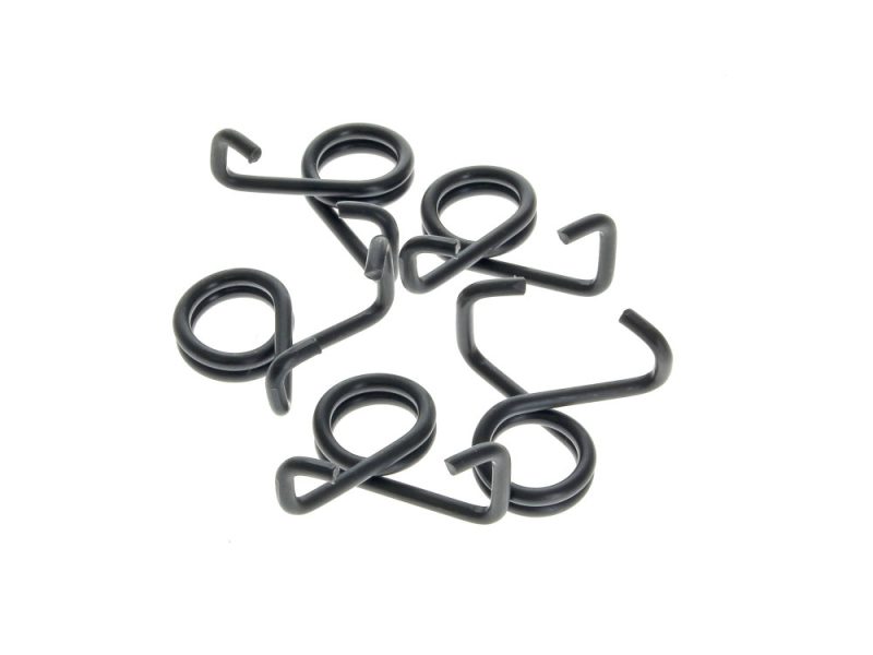 Replacement spring clips for motorcycle chain links, durable and high-quality.