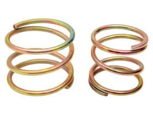 Colourful motorcycle coil springs for bike suspension upgrade, durable and high-performance.