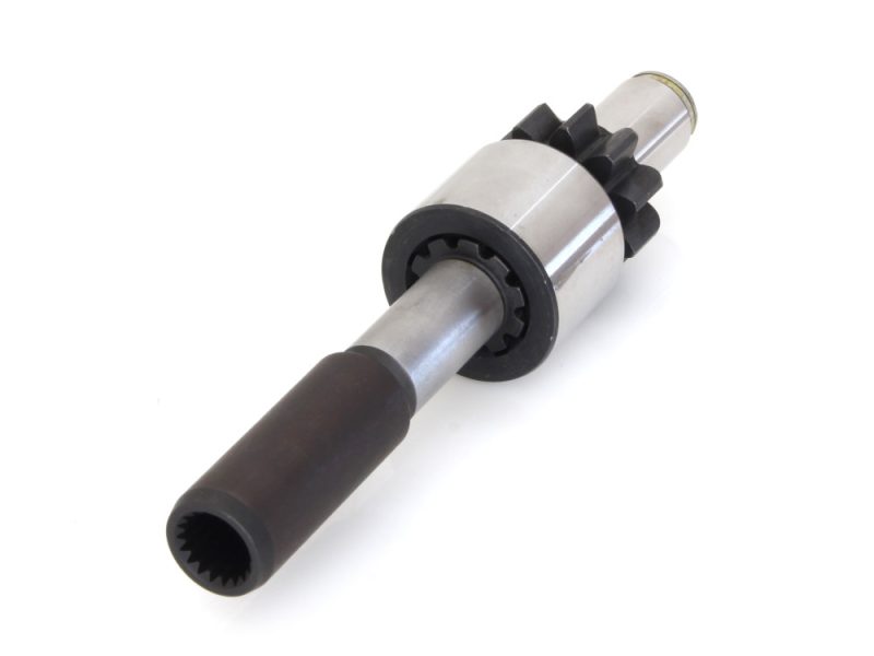 High-performance motorcycle sprocket shaft with gear components for Revelry Motorcycles.