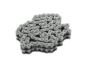 Black motorcycle chain coil for Revelry Motorcycles, durable and high performance.