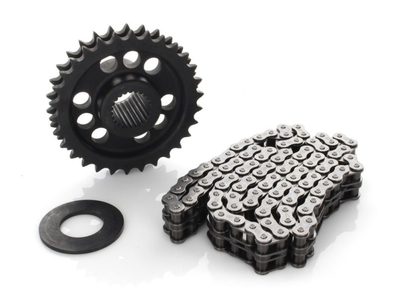 30 Tooth Power-Drive Compensator Eliminator Kit. Fits Dyna & Softail 2011-2017 Sprocket and chain drive for motorcycles, high-quality motorcycle parts from Revelry Cycles.