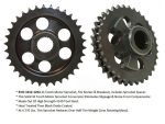 High strength black 34 tooth motor sprocket for motorcycles, fits rocker and breakout models.