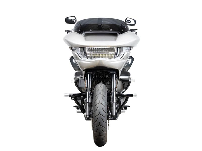 High-performance touring motorcycle with advanced LED headlights and aerodynamic fairing.