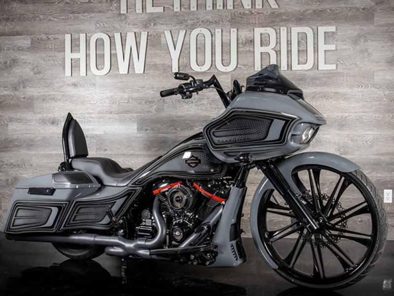 Harley-Davidson Revelry electric motorcycle showcased in Melbourne showroom.