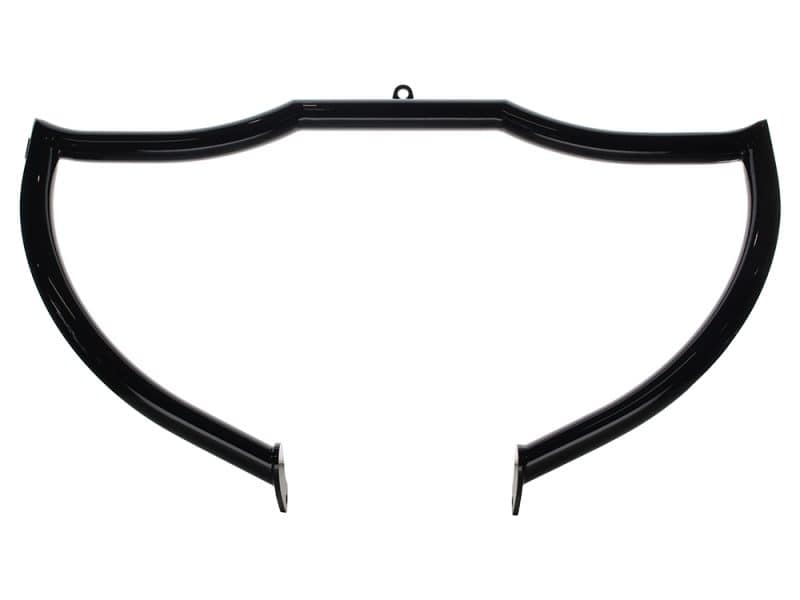 Black motorcycle handlebar, dual curved design, premium quality bike part, Revelry Motorcycles accessories.