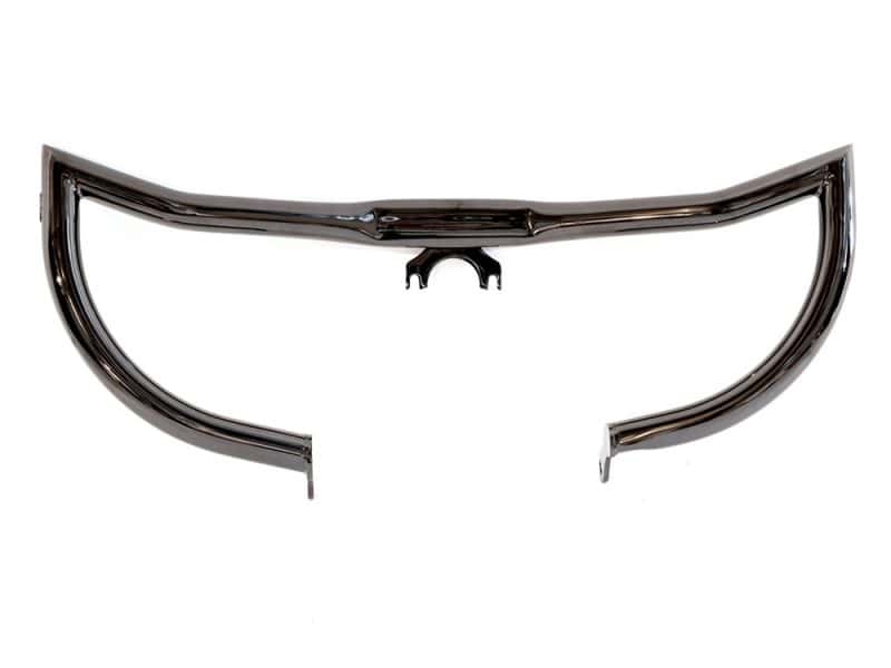 Shiny black motorcycle handlebar for cruiser bikes, perfect for customisations.