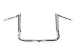 Chrome motorcycle handlebar for custom motorbikes, designed for durability and style.